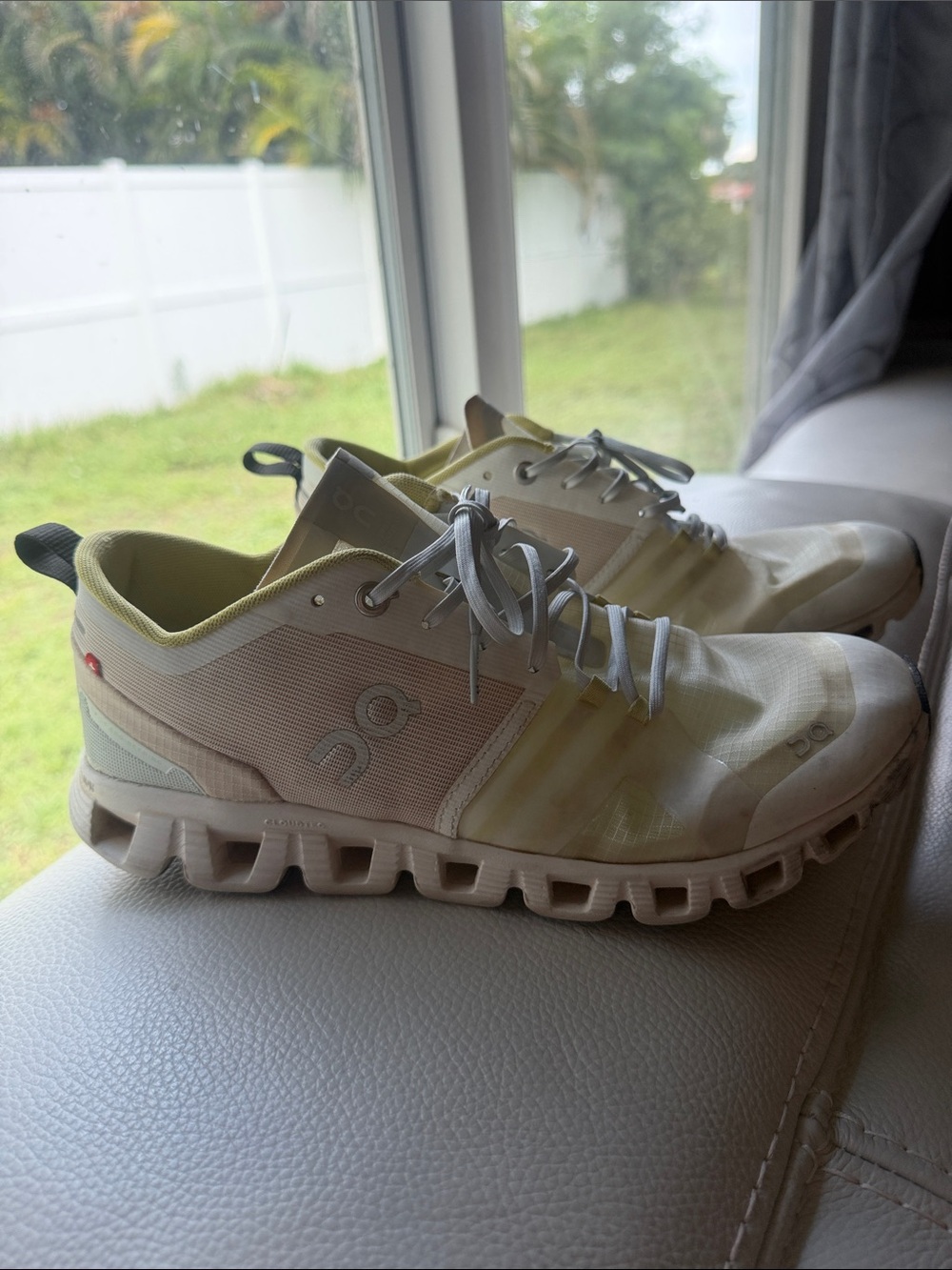 On Running Women's Cloudstyle Sneakers in Beige and Pale Yellow